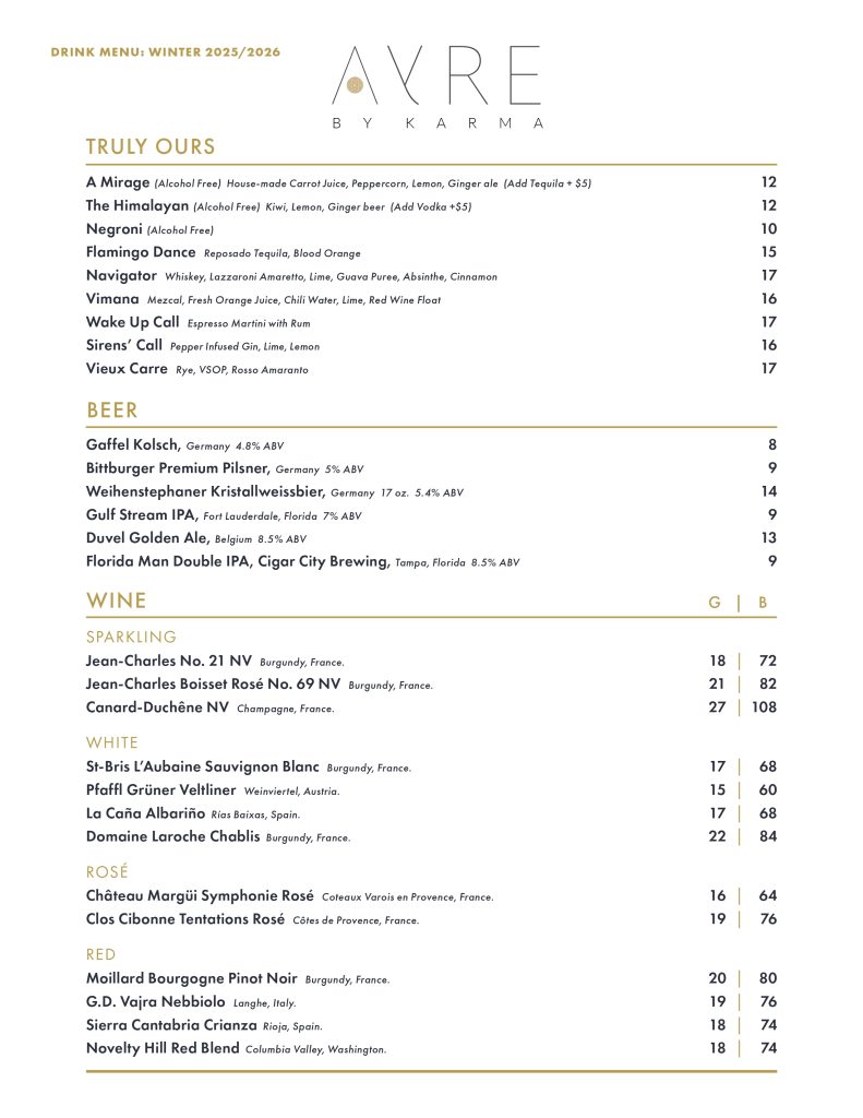 Winter Cocktail & Drink Menu